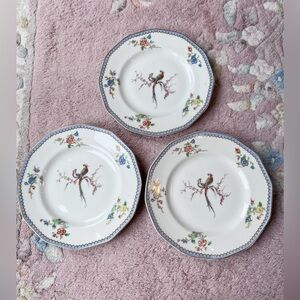 Set of 3 Theodore Haviland Limoges France Paradise dessert plates Fine China